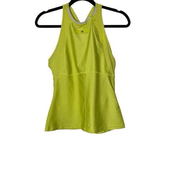 Adidas Stella McCartney Barricade Yellow Racerback Tank Top Mesh Sz S Activewear - Picture 1 of 9